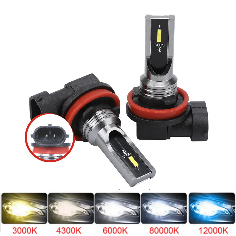2PCS H11 H8 9006 HB4 LED DRL Fog Light Car Headlight Bulb Be