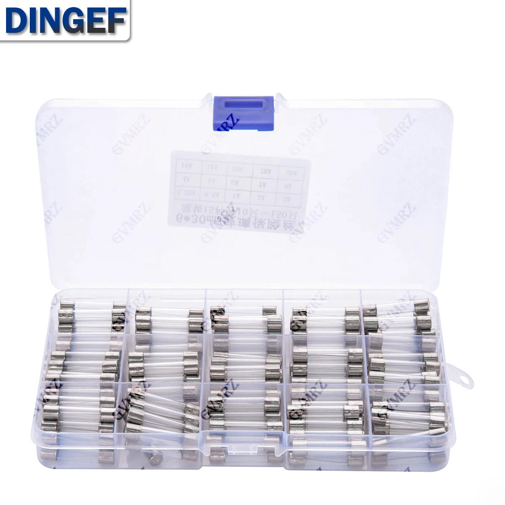 150PCS 15Values 6 30 Glass Tube Fuses Car Glass Tube Fuses A