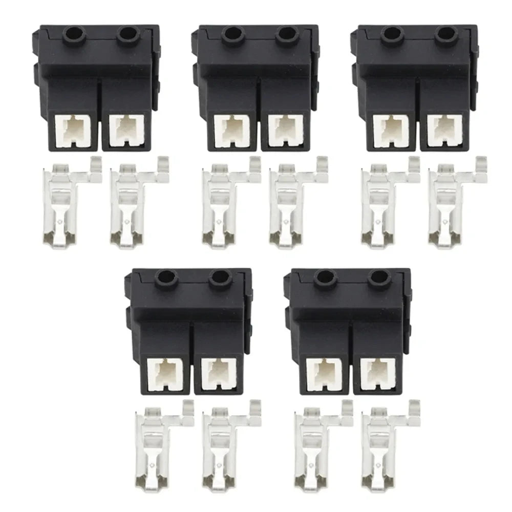 5 Sets 2 Pin H7-2B Ceramic Headlight Socket High Voltage LED Automotive Connector H7 Bulb Socket Plug Connector Bend