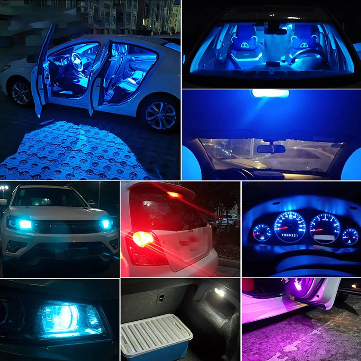 10X New W5W LED Canbus T10 Car Lights COB Glass Interior Par
