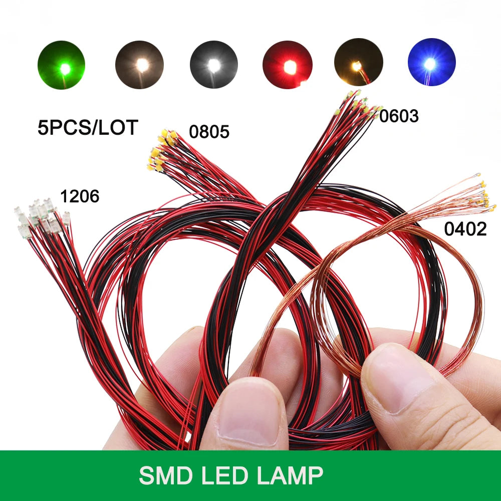 DIY Micro SMD Led Lamp Wired Led 0402 0603 0805 1206 Pre-sol