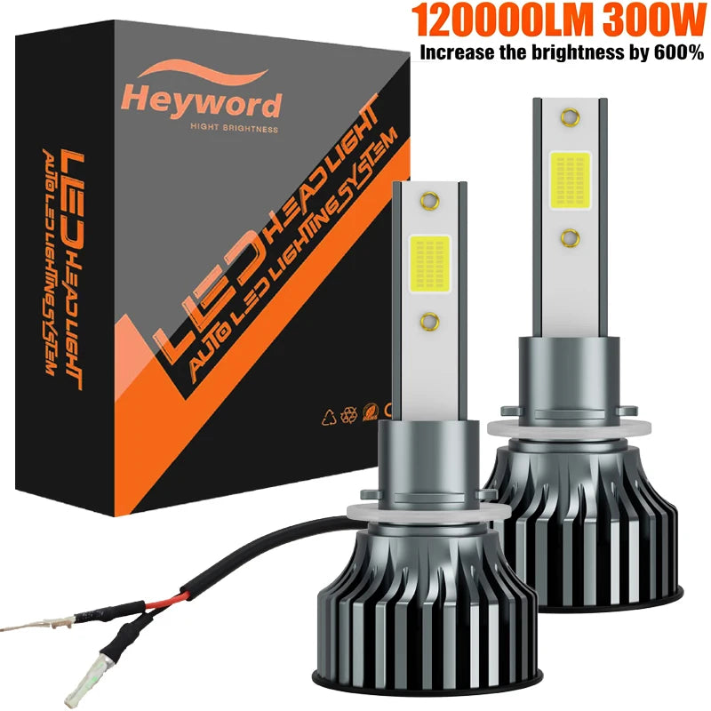 Heyword 2Pcs LED H4 H7 Car Headlight H1 LED Bulb H8 H11 9005 HB3 9006 HB4 9004 H3 H13 Led Lights 120000LM Turbo Lampada 12V
