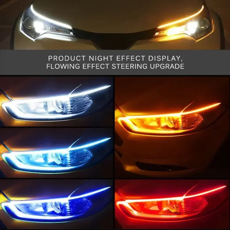 2Pcs 12V Led Guide Strip Headlight for Car Daytime Running L