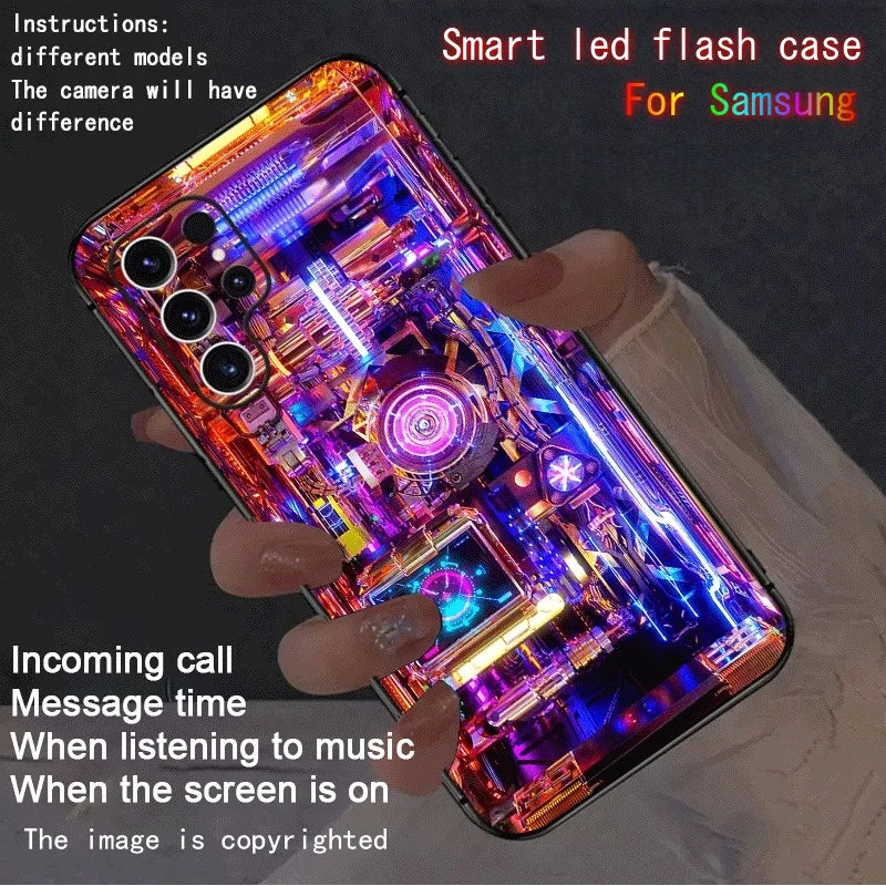 Cyber Circuit LED Flash Case For Samsung S26 S24 S23 S22 Plu