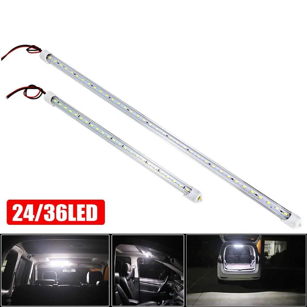 1/2pcs 50CM 36 LED Car Interior Light Bar Bright White Light