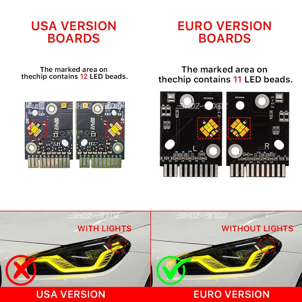 Angel Eyes DRL LED Boards For BMW 2 Series G42 M2 G87 2021-24 Adaptive LED Headlight Amber Blue Red Daytime