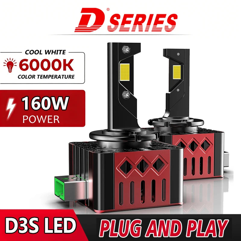 D SERUES D3S Car LED Headlight Bulbs White Auto Lamp 160W D1