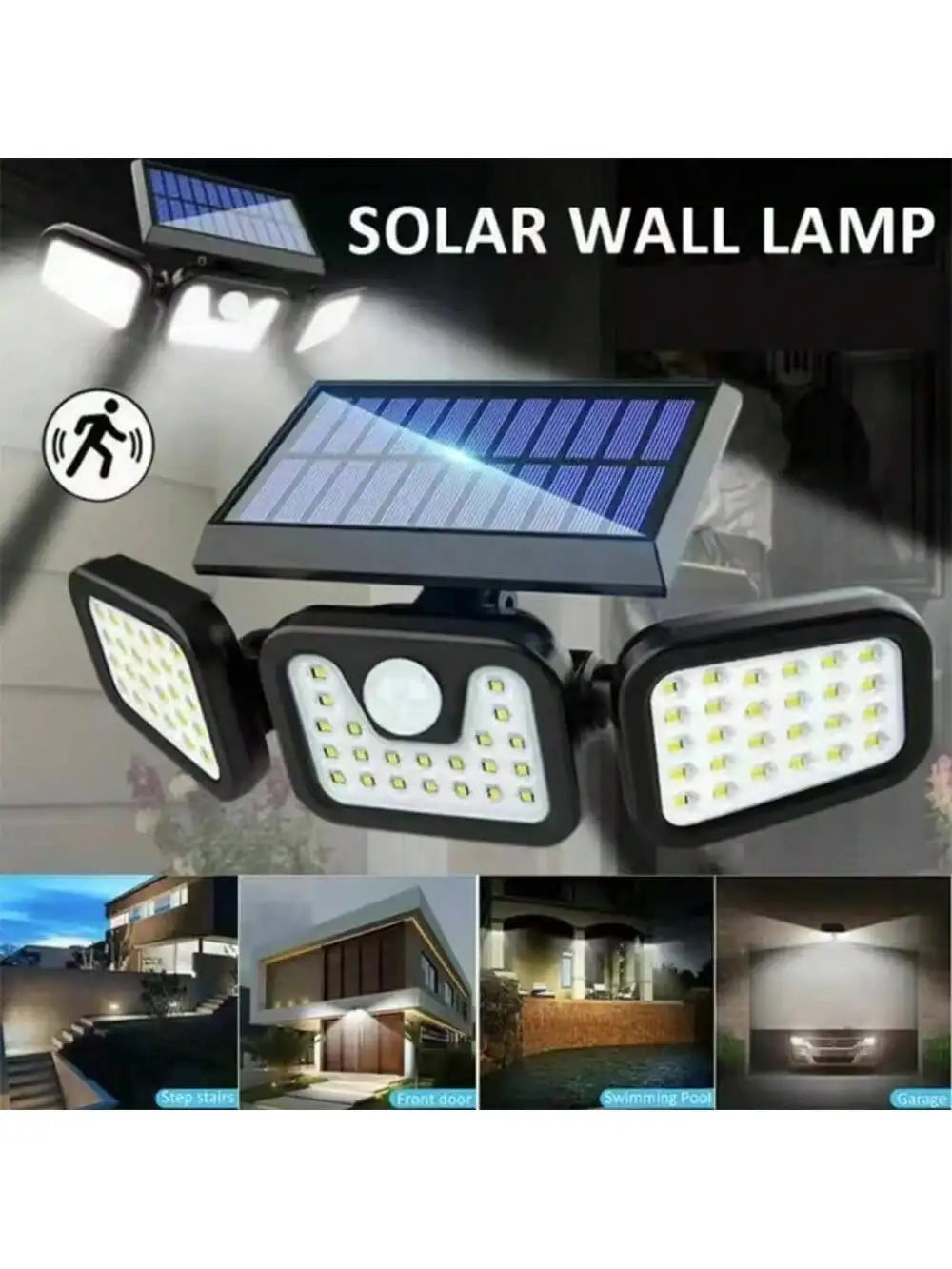 2025 Upgraded Solar Security Lights Outdoor 270 Human Detect