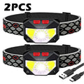 Headlamp Flashlight 1200 Lumen Ultra-Light Bright LED Rechargeable Headlight with White Red Light 2Pack Waterproof Motion
