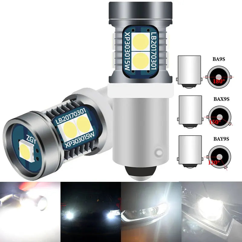 2PCS Signal Lamp BA9S T4W Led Bulb BAX9S BAY9S H21W H6W LED 