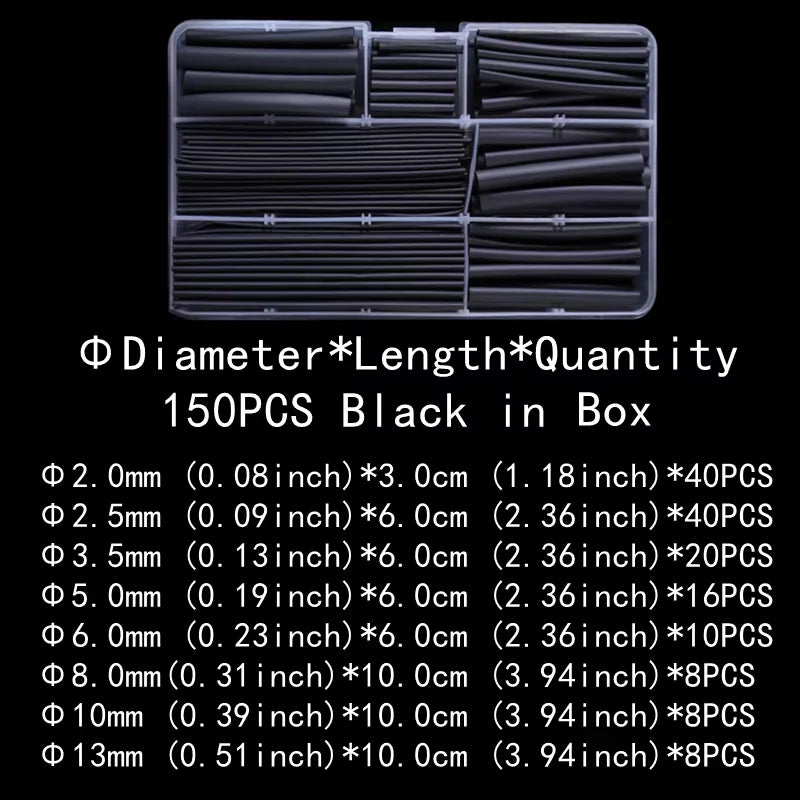 2 1 Heat Shrink Tubing 127-850 PCS Insulated Polyolefin Sheathed Electronic DIY Kit Electrical Connection Tubing Cable Sleeves