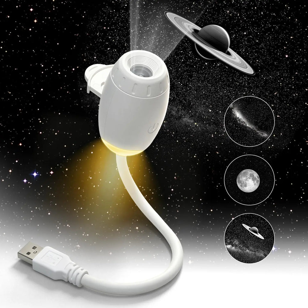 USB Car Atmosphere Projector Light Car Interior Ambient LED Starry Star Light Party Decor Romantic Saturn NEW 2-in-1 Galaxy Ligh