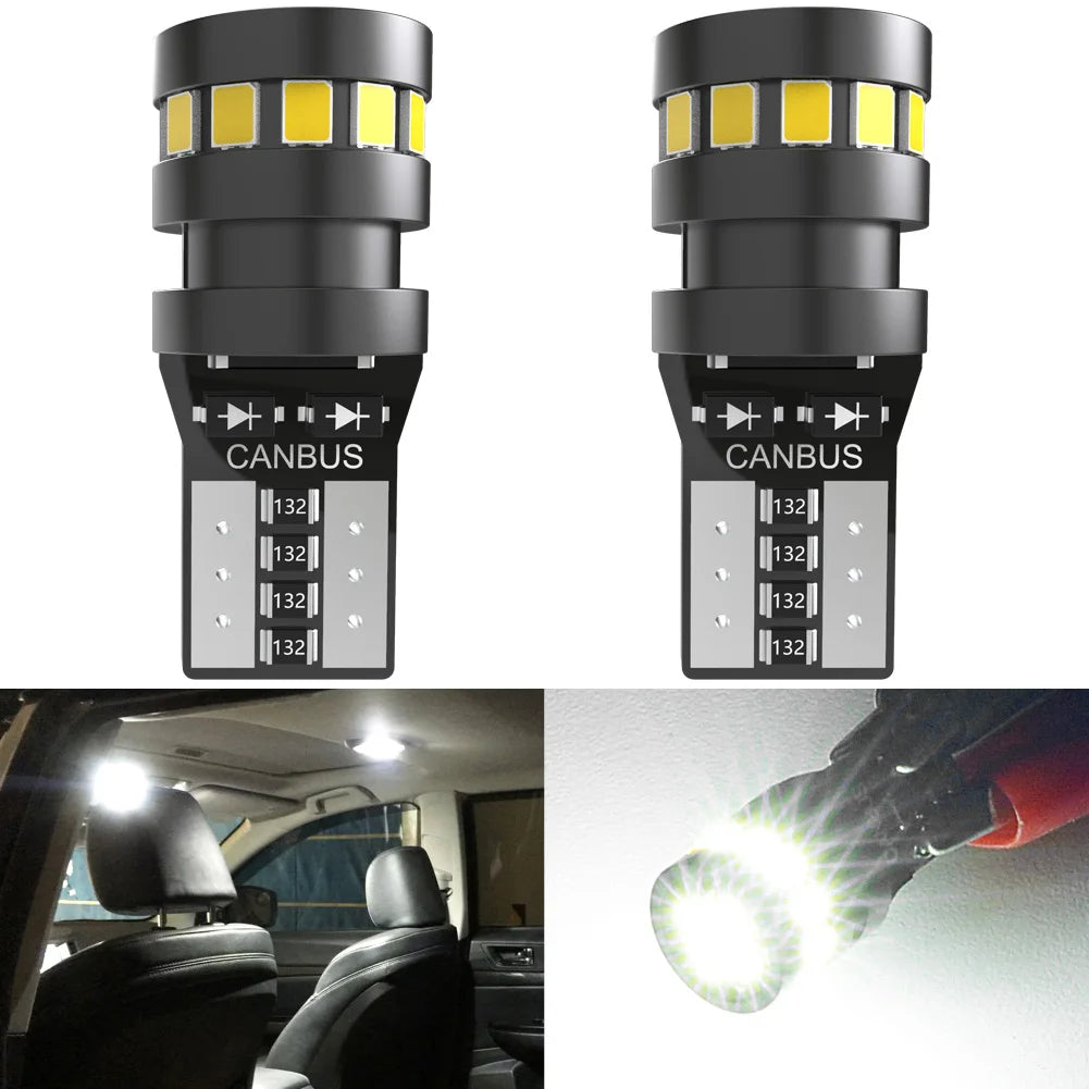 2x High Quality T10 W5W Orange Red 2015 LED Car Interior Reading Dome Light Marker Lamp 168 194 LED Auto Wedge Parking Bulbs