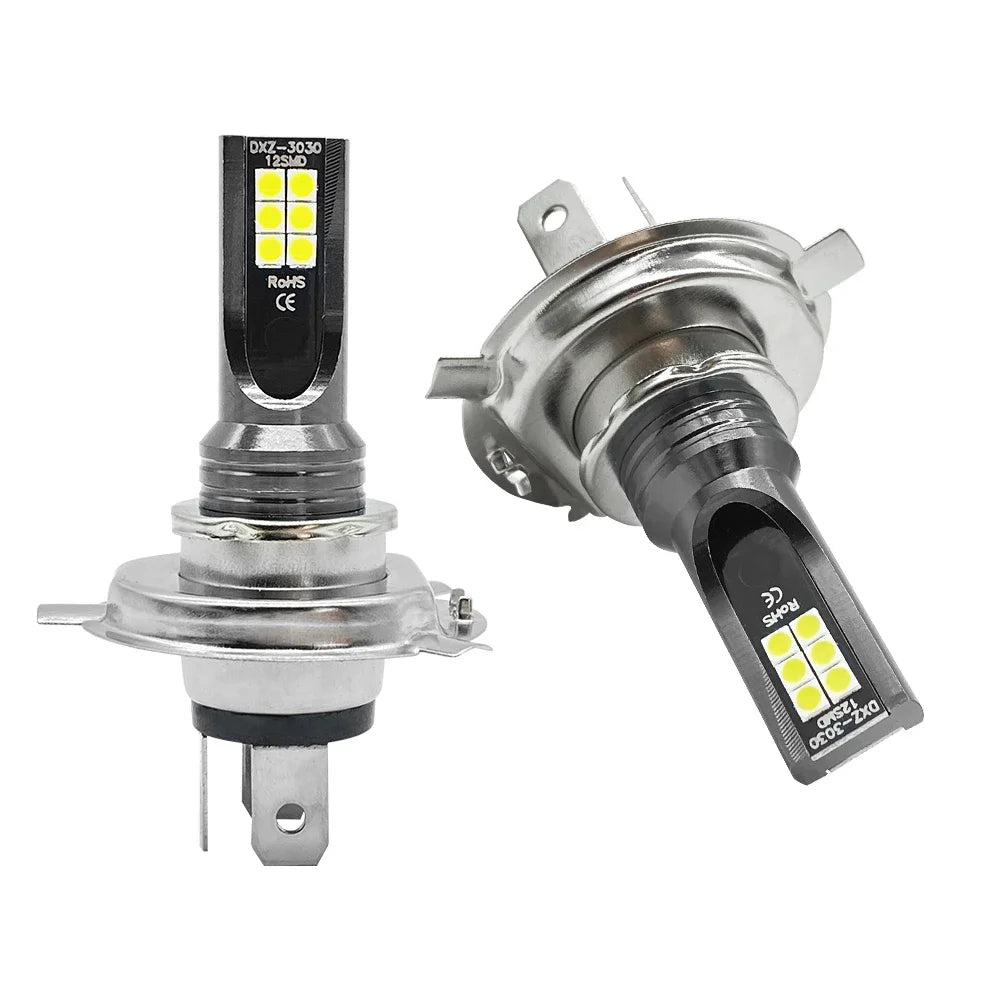2Pcs Super Bright H4 H7 Led Bulb Car Headlight Motorcycle H1