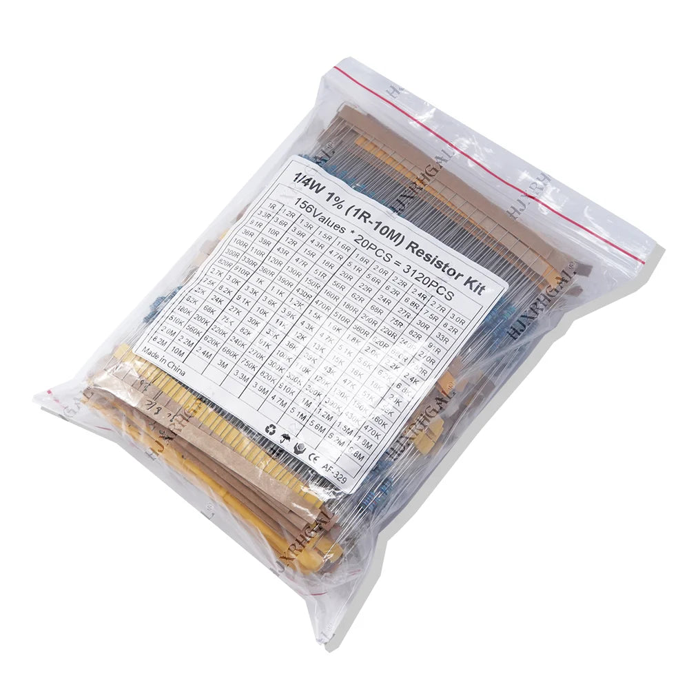 3120pcs 156Values Electric Unit 1/4W Power Metal Film Resist
