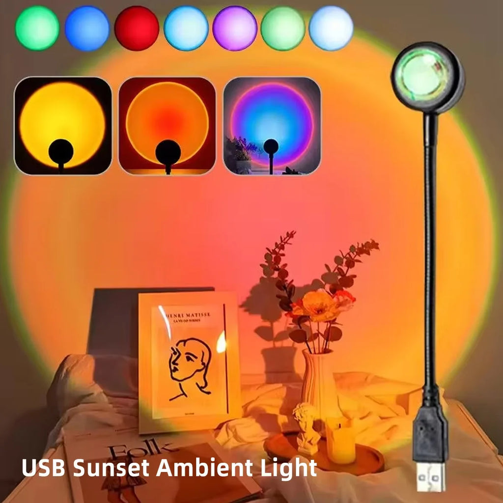 Sunset Projector LED Lamp Art Deco Style Metal and Crystal U
