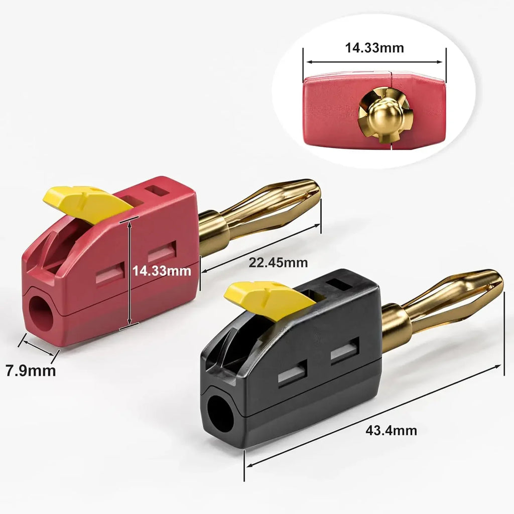 1/2/4Pcs 4mm Banana Plug High Current Quick Connect Gold-Pla