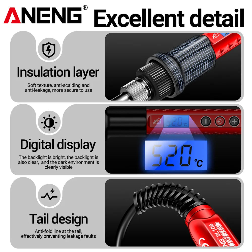 ANENG SL106 Electric Soldering Iron 110V/220V Adjustable Tem