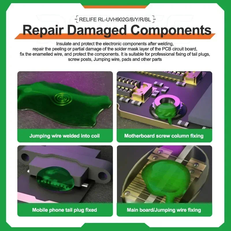 RELIFE RL-UVH902 UV Transparent Curing Solder Mask for Mobil