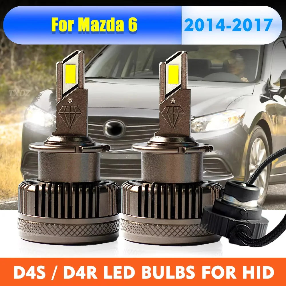 LED Headlights 6000K 22000LM Car Lights D4R Turbo Bulbs Auto Lamp HID Xenon Conversion Kit Plug&Play For