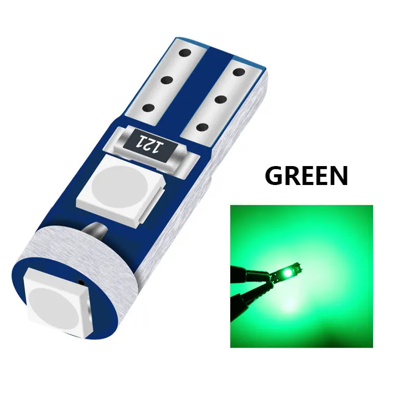 10Pcs T5 Led Bulb Canbus W3W 74 286 W1.2W Super Bright Car Interior Lights Auto Dashboard Lamp Warning Indicator Instrument 12V