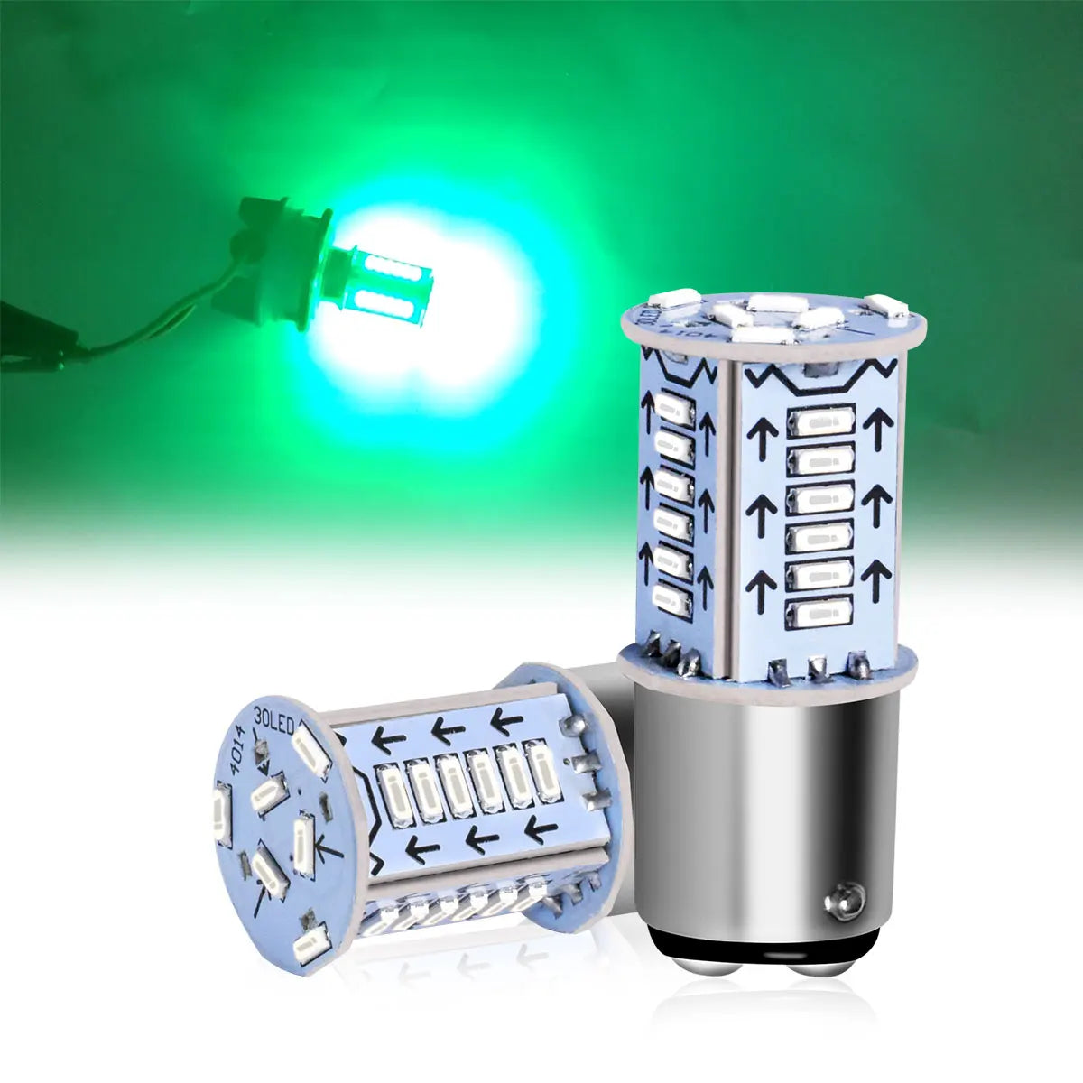 2 Pcs 1157 BAY15d P21/5W 12V/24V 4014 LED Chips Flicker Bulbs For Motor Home Truck Trailer Van Car Motorcycle Plug and Play