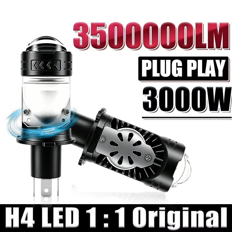 H4/9003/HB2 LED Headlight Bulb Projector Lens Canbus Super B