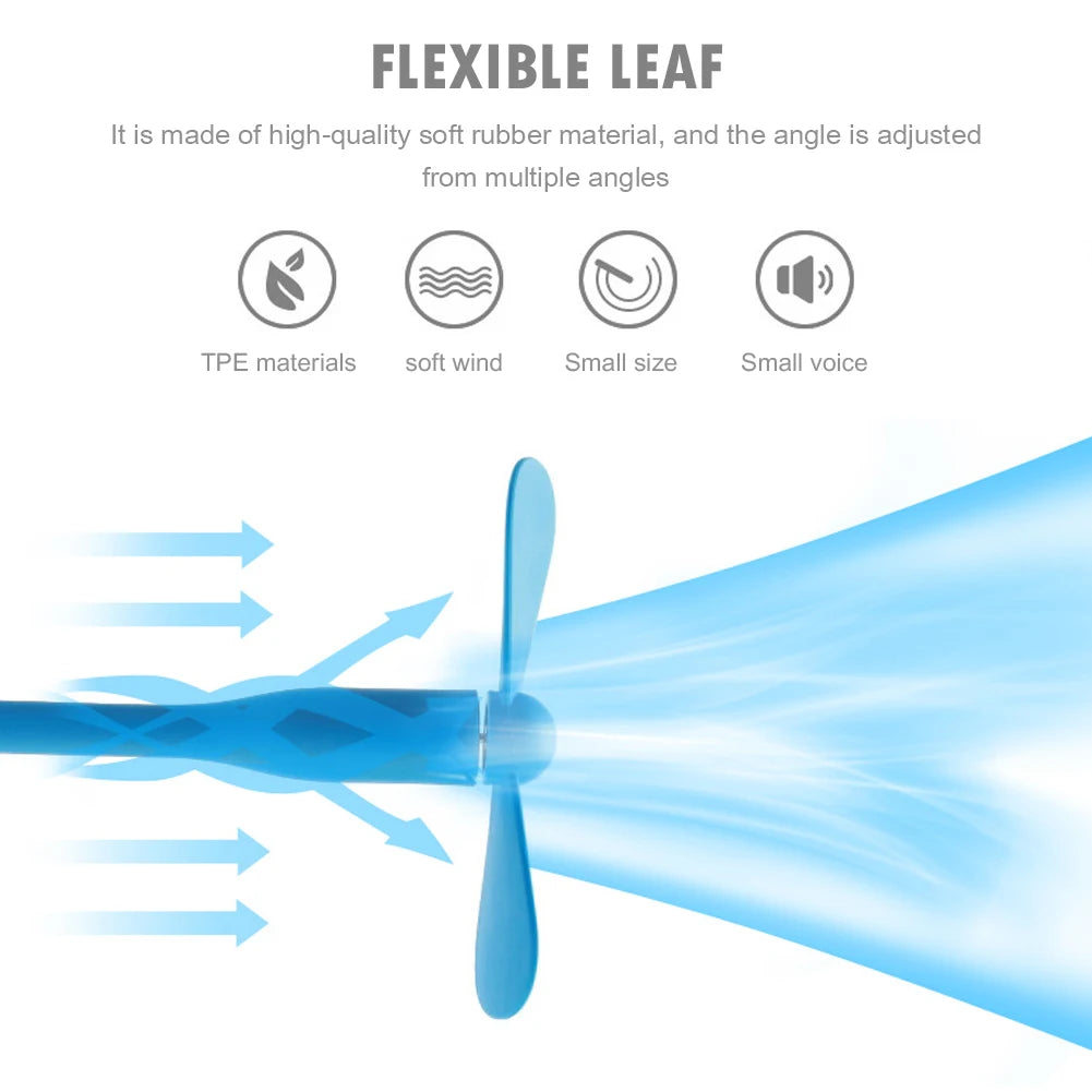 Mini USB Fan Flexible Bendable Cooling Fan For Power Bank La