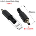 10pcs DC002 3.5x1.1mm 3.5x1.3mm DC Power Plug Jack DC-002 1A/30V 3.5 1.1mm 3.5 1.3mm Male / Female Socket Connector