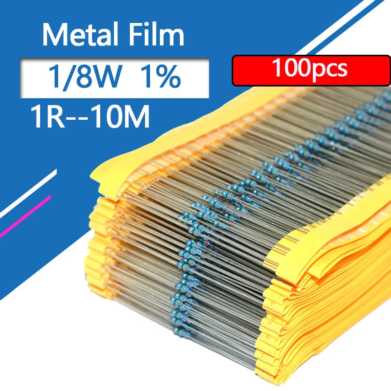 100pcs 1/8W 1/6W Metal Film Resistor 3R3 3R6 3R9 33R 330R 3K