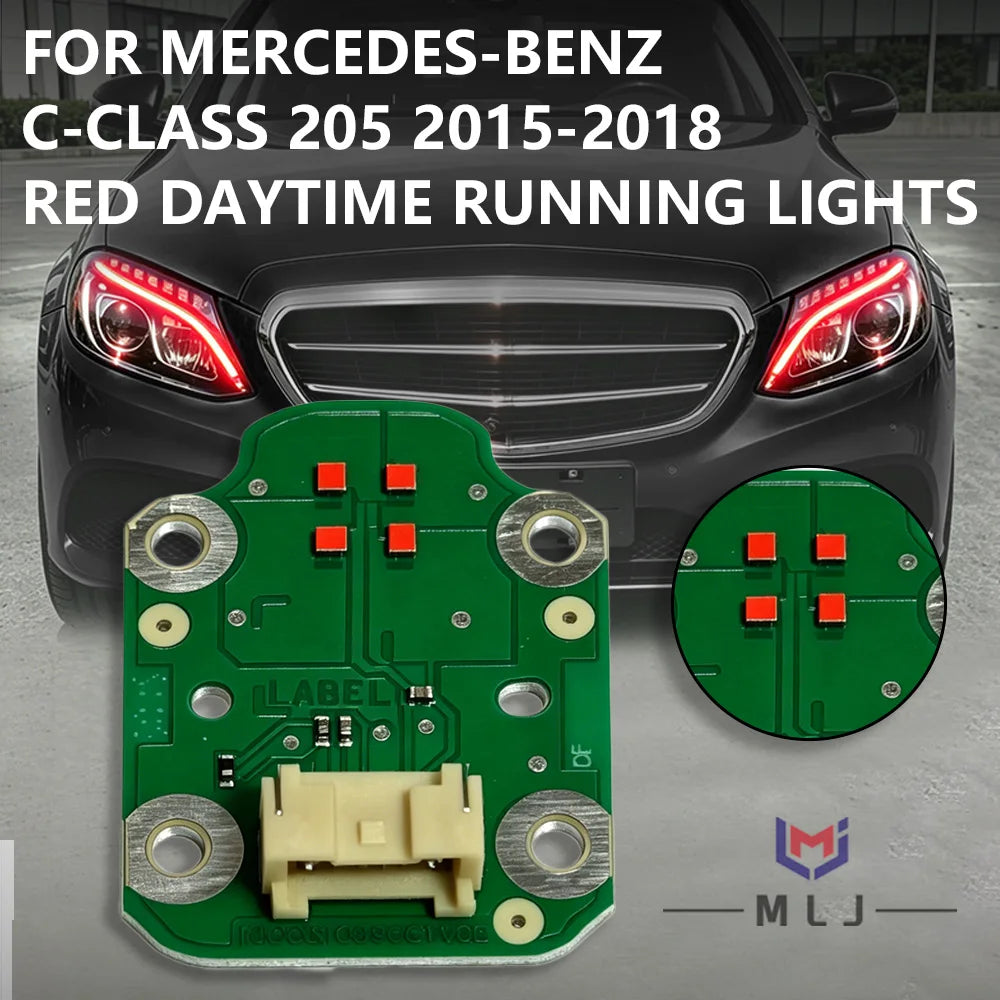 DRL LED Chip Board Daytime Running Light Headlamp For Mercedes Benz C-Class W205 2015-2018 for Mercedes W205