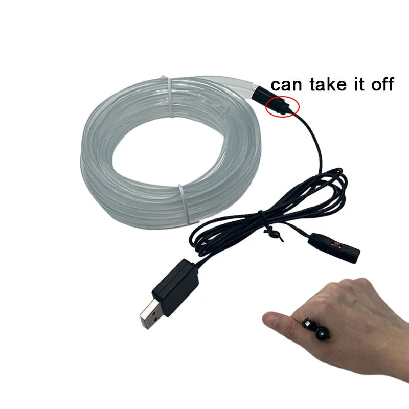 1/2/3/4/5M RGB Car Interior Ambient LED Light Strip Invisibl