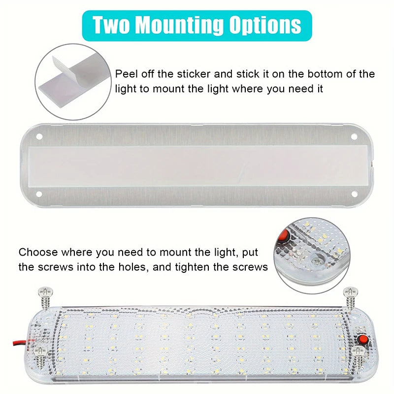 1pc 12V-80V Car Interior Led Light Bar White Light Tube With