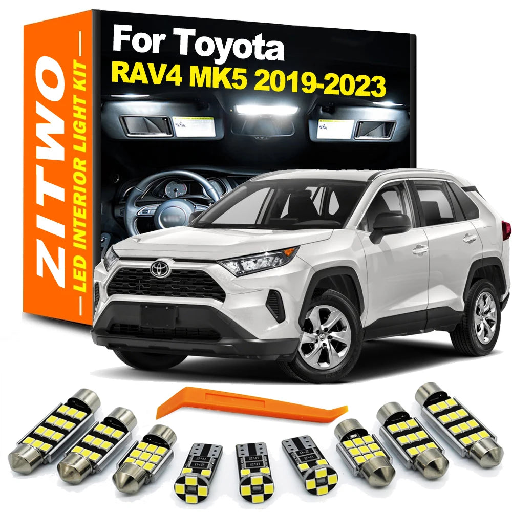 ZITWO 10Pcs Car LED Interior Bulb Kit For Toyota RAV4 MK5 5 