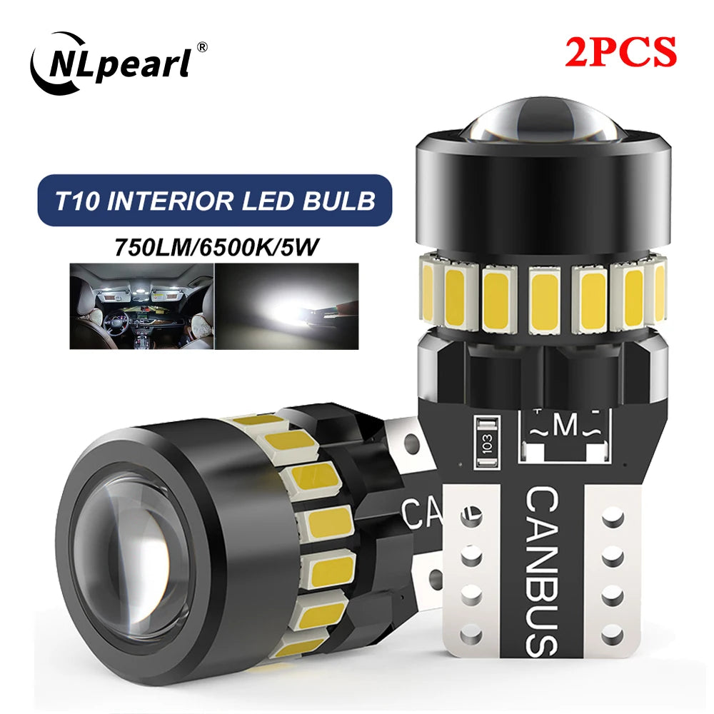 NLpearl 2PCS T10 W5W LED Canbus No Error 194 168 Bulb Car Si