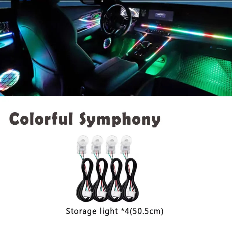 18/22 in 1 Symphony RGB Atmosphere Lamp Parts 20/35/75/110CM Light Strip Speaker Storage Light Extend Line Main/ Sub Controller