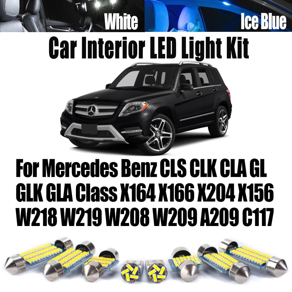 For Mercedes Benz CLS CLK CLA GL GLK GLA Class X164 X166 X204 X156 W218 W219 W208 W209 A209 C117 LED Interior