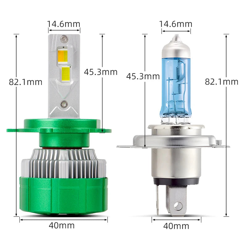 Car Lights K14 H4 Led Lamp Bi Led High Low Beam 3 Colors Whi