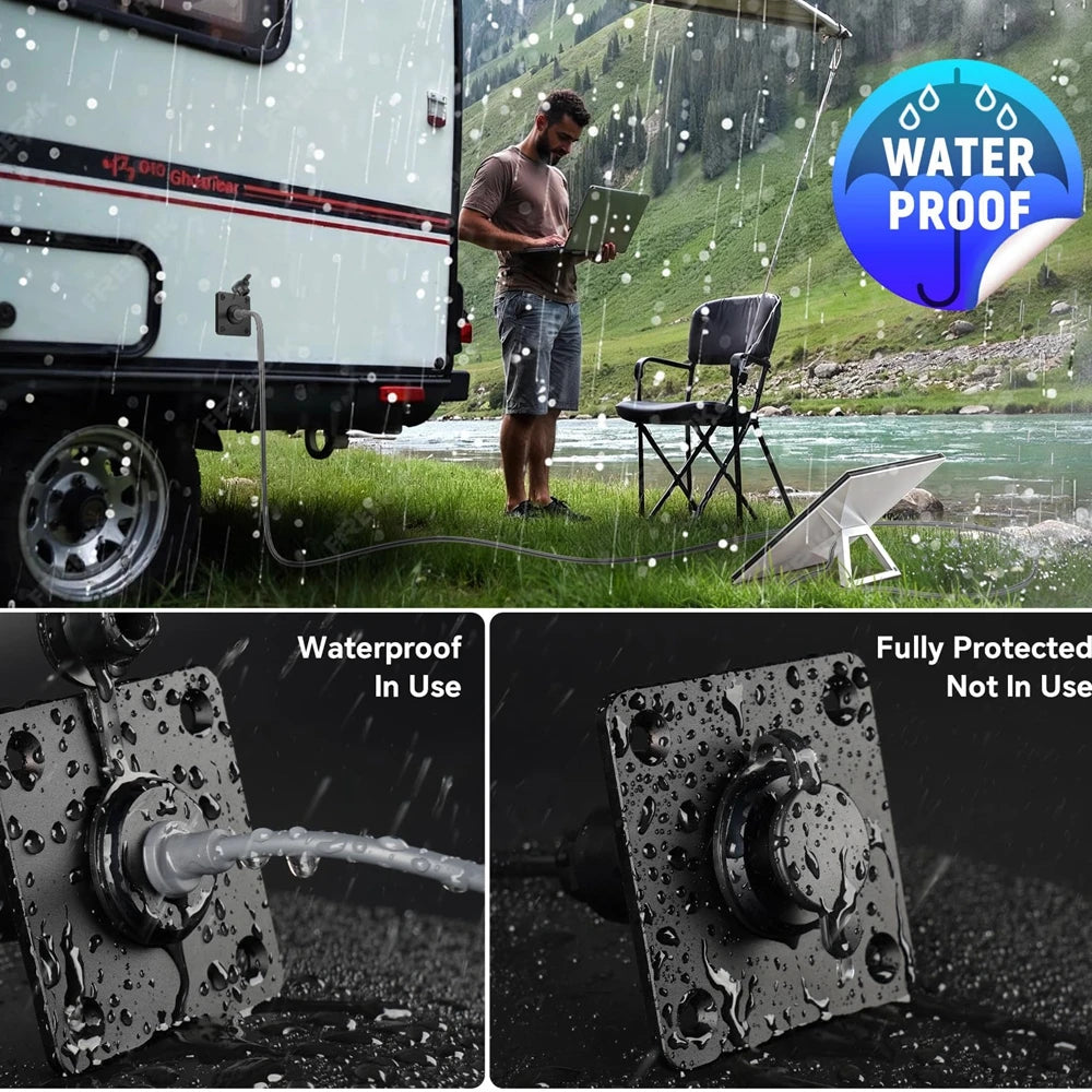 Waterproof Wall Socket Passthrough for Starlink Mini DC 5.5 