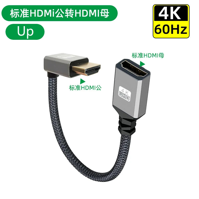 4K60Hz HDMI Male To Female Extension Cable Micro/Mini HDMI-Compatible adapter left/right/up/down Extender Wire Cord