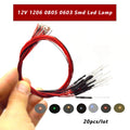 20pcs 12V 0805 1206 0603 Micro SMD Led Lamp Model Train DIY 