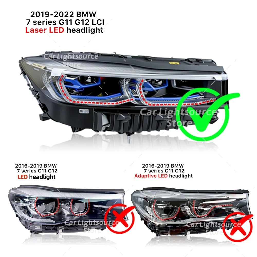 Angel Eye LED DRL Boards For BMW 7 Series G11 G12 LCI 730i 740i Laser Headlight Daytime Running Light Module