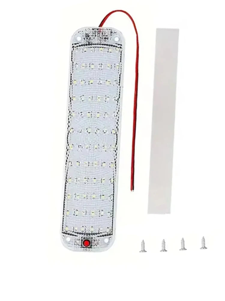 12V-80V High Brightness LED Panel Light Bar 72LED Car Interior Ceiling Dome Light With Switch For RV Trailer Boat Cargo Camper