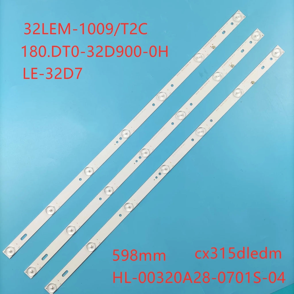 LED Backlight Strip for 598mm LED TV Bands 180.DT0-32D900-0H 180.DT0-321800-2H 32" TV's LED Bars Backlight