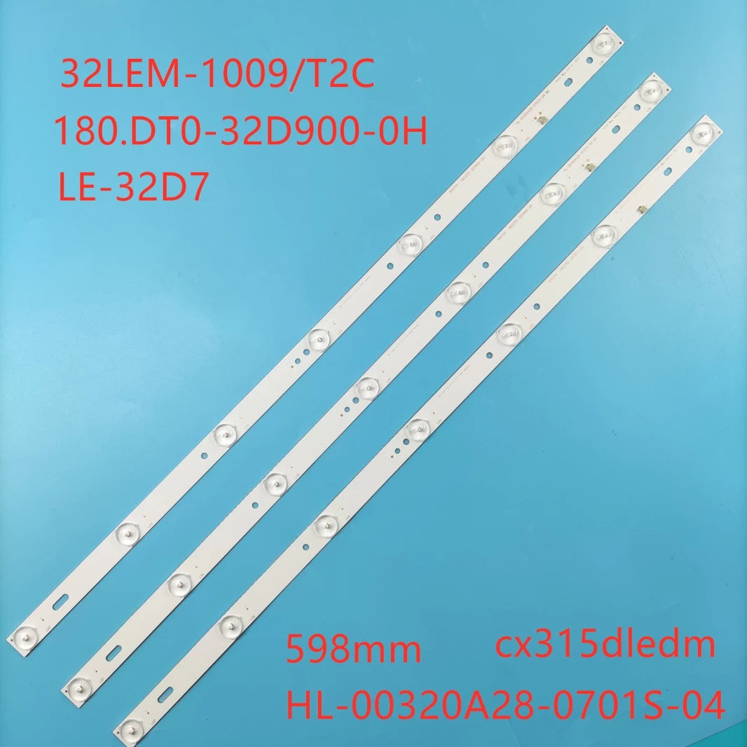 LED Backlight Strip for 598mm LED TV Bands 180.DT0-32D900-0H 180.DT0-321800-2H 32" TV's LED Bars Backlight