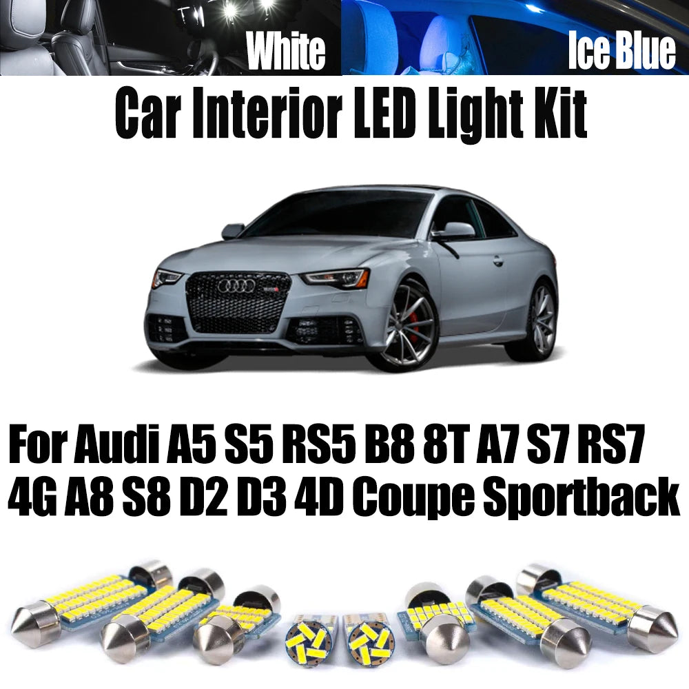 Canbus LED Interior Reading Trunk Door Light Kit For Audi A5 S5 RS5 B8 8T A7 S7 RS7 4G A8 S8 D2 D3 for Audi