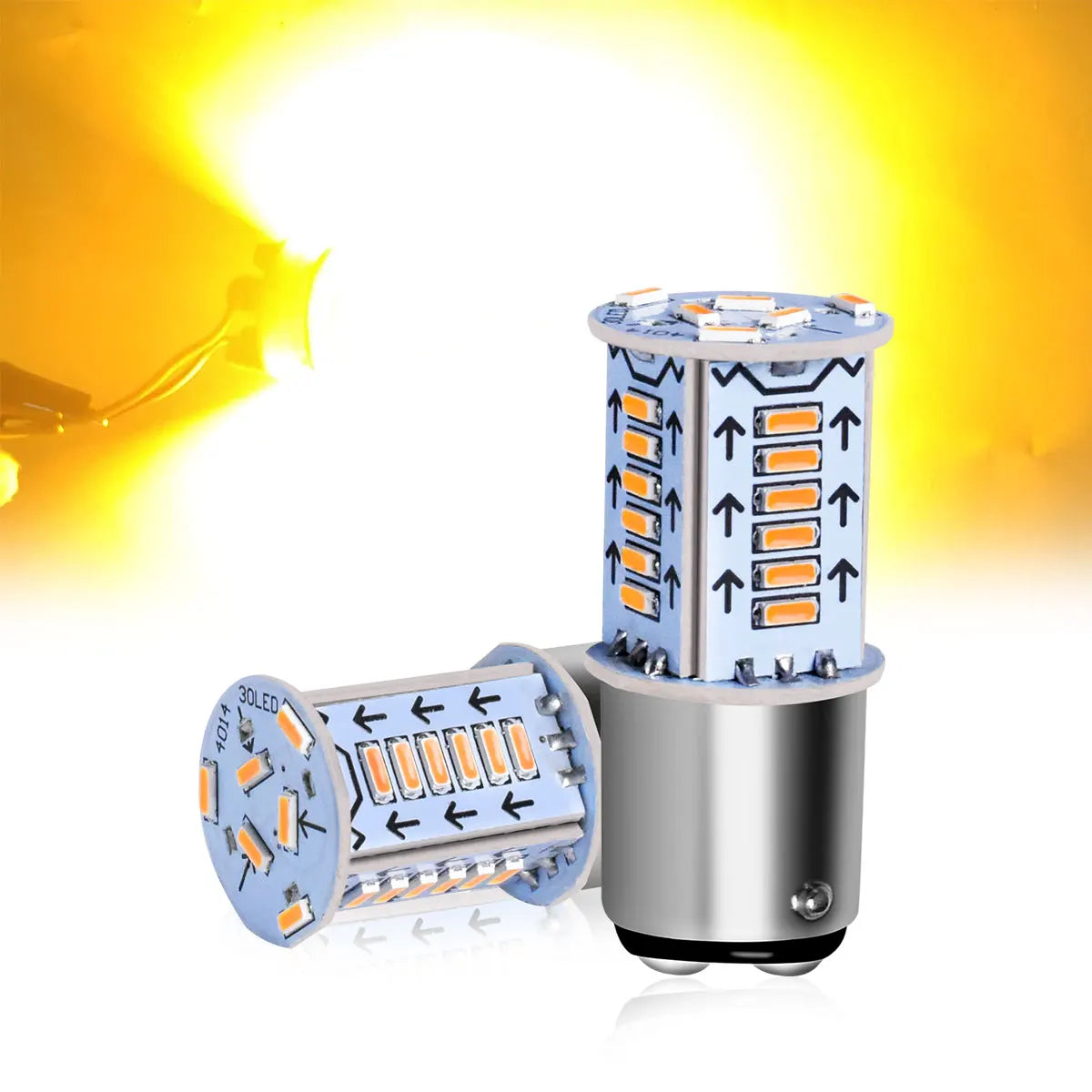 2 Pcs 1157 BAY15d P21/5W 12V/24V 4014 LED Chips Flicker Bulbs For Motor Home Truck Trailer Van Car Motorcycle Plug and Play