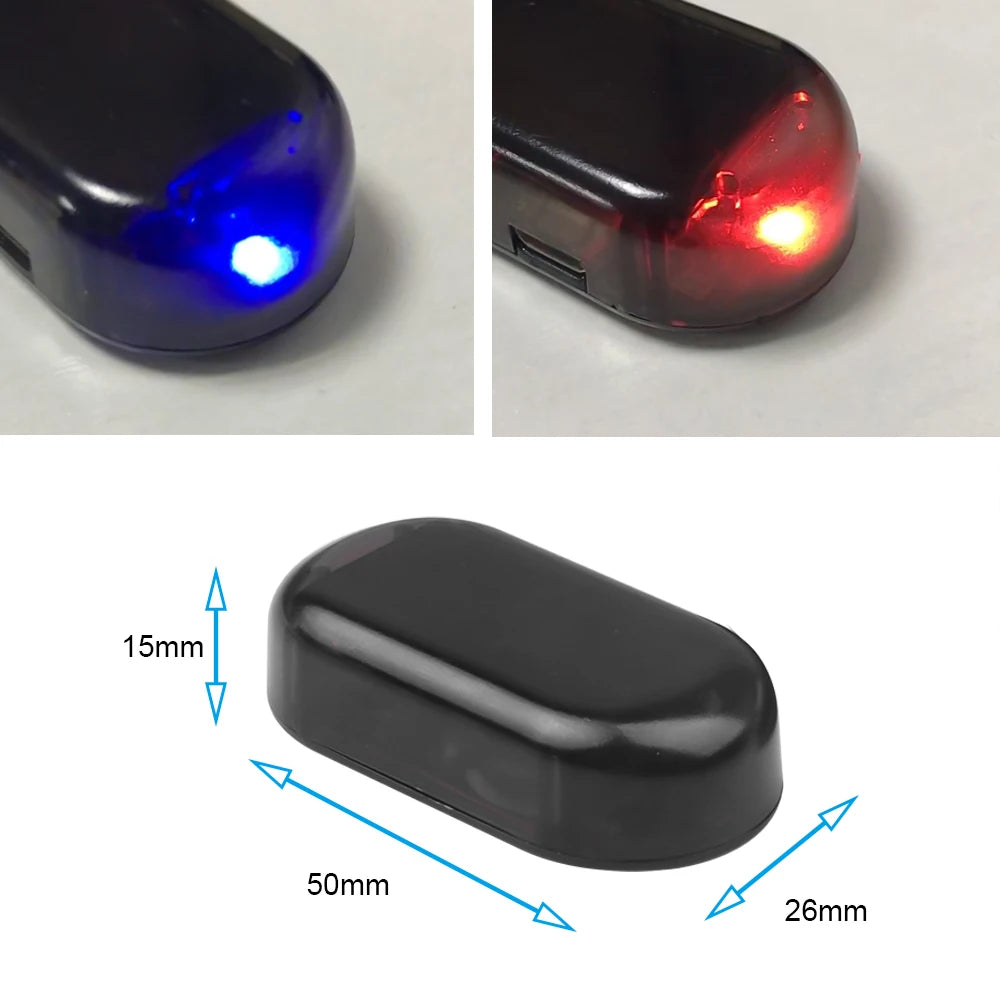 SEAMETAL 1/2PCS Solar Powered Simulated Dummy Alarm Light Wi