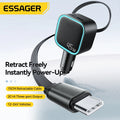 ESSAGER 45W Car Charger PD Fast Charging with Retractable 75