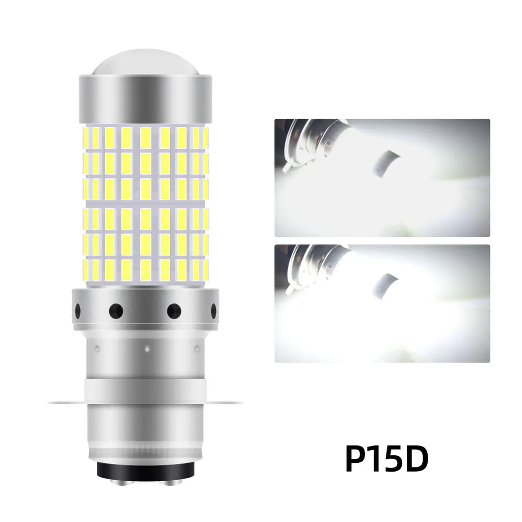 1PCS 144SMD H4 P15D BA20D Motorcycle Headlight Bulbs White 12v LED Headlamp Fog Light Spotlight Play and Plug